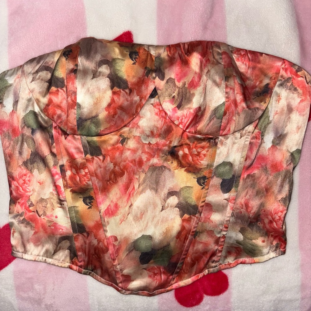 Fashion Nova Cream Satin Bustier